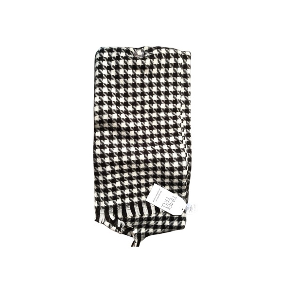 Time And Tru Black Stripe Houndstooth Blanket Wrap - Picture 8 of 10